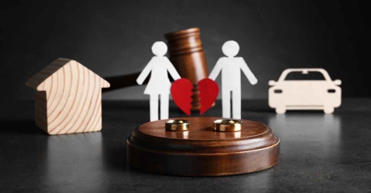 Divorce and bankruptcy concept
